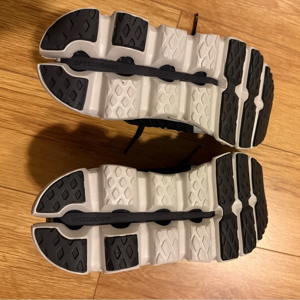 On Running Women's Black and White Running Shoes - Picture 3 of 4